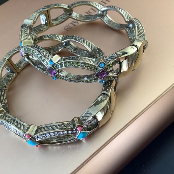 Heidi Daus Set Crystal Bangle Bracelets SZ M - Picture 8 of 16